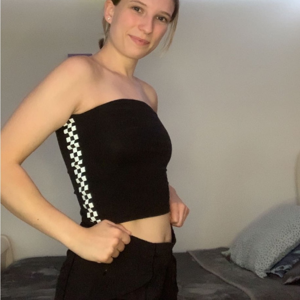 Cropped tube top with side detailing